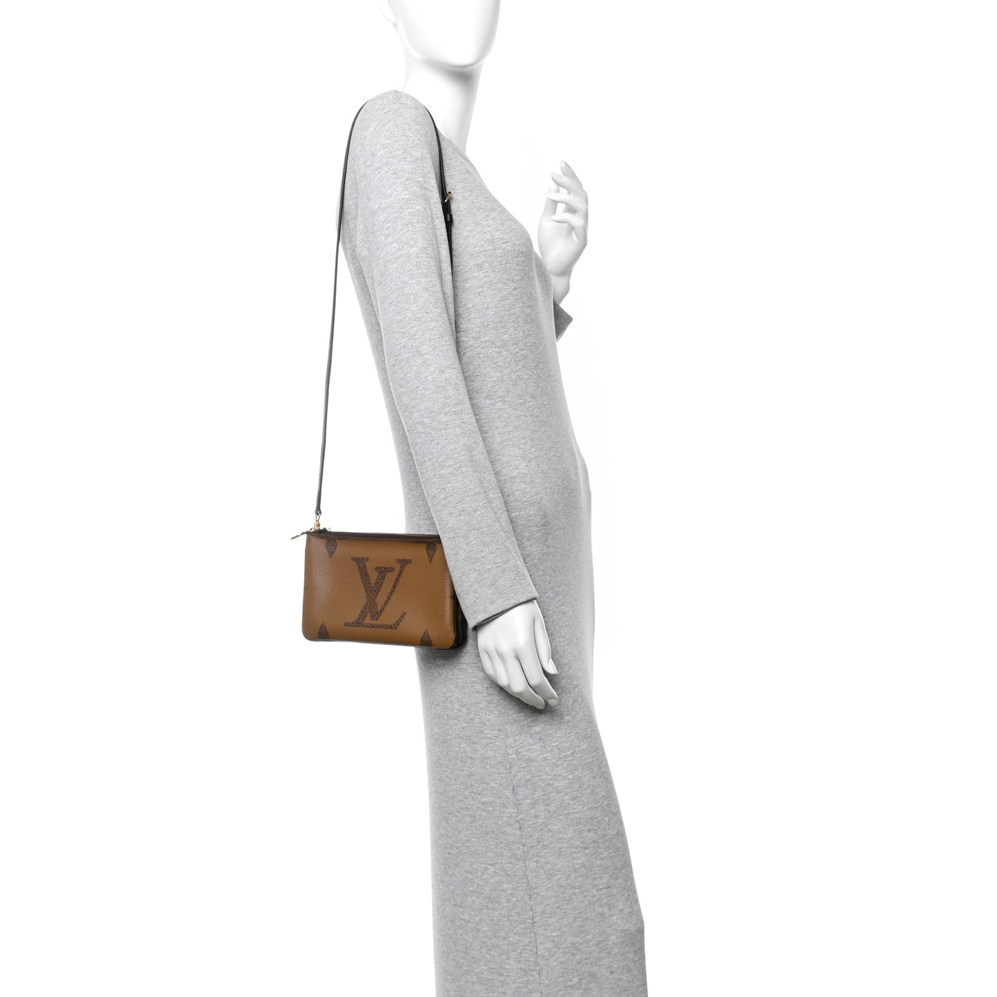 Reverse Monogram Giant Double Zip Pochette