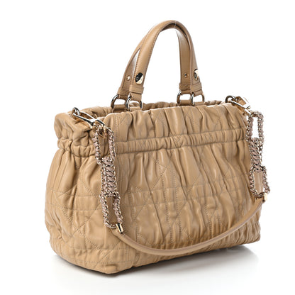 Christian Dior Gaufre Lambskin Cannage Delices Tote Beige 3 of 9