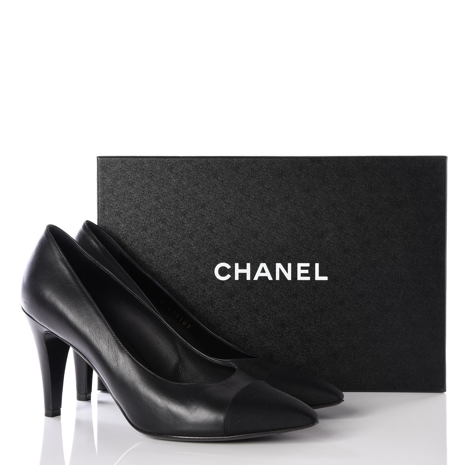Chanel Iridescent Calfskin Grosgrain Cap Toe Pumps 41 Black 11 of 11