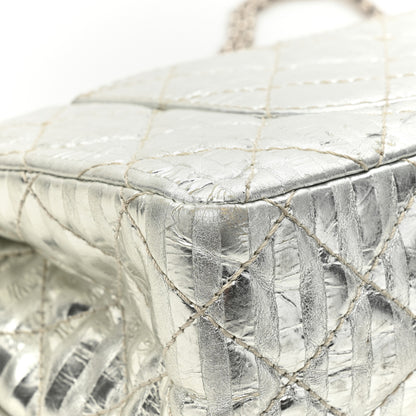 Chanel Metallic Calfskin Striped 2.55 Reissue 227 Silver 14 of 18