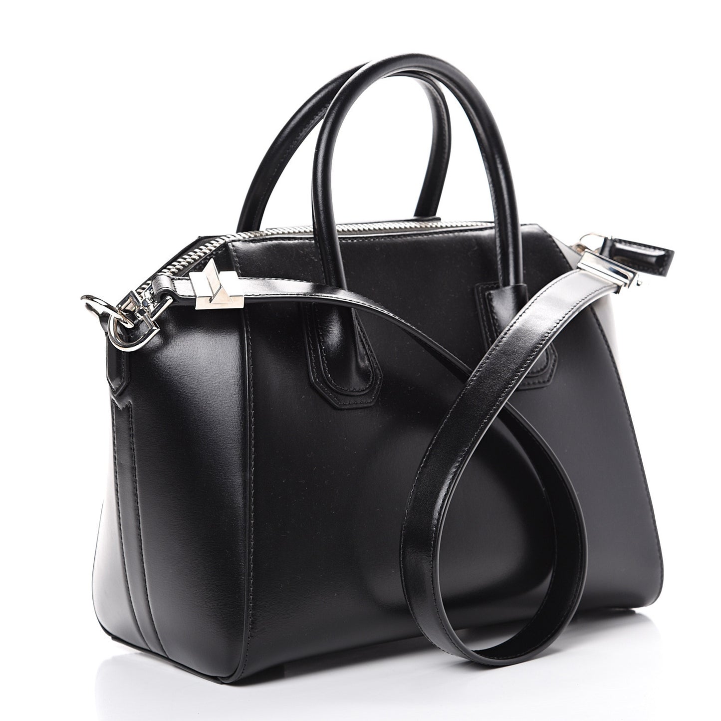 Shiny Lord Calfskin Small Antigona Black