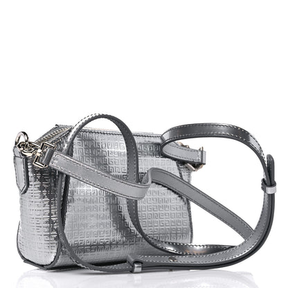 Givenchy Metallic Calfskin 4G Embossed Nano Antigona Silver 3 of 8