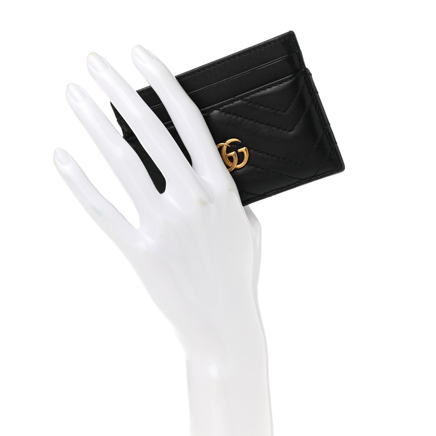 Gucci Calfskin Matelasse GG Marmont Card Holder Black 2 of 6