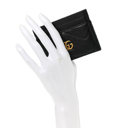Gucci Calfskin Matelasse GG Marmont Card Holder Black 2 of 6