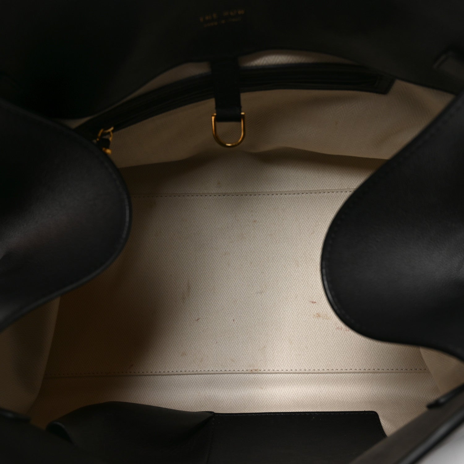 The Row Polished Saddle Calfskin Soft Margaux 15 Black 4 of 9