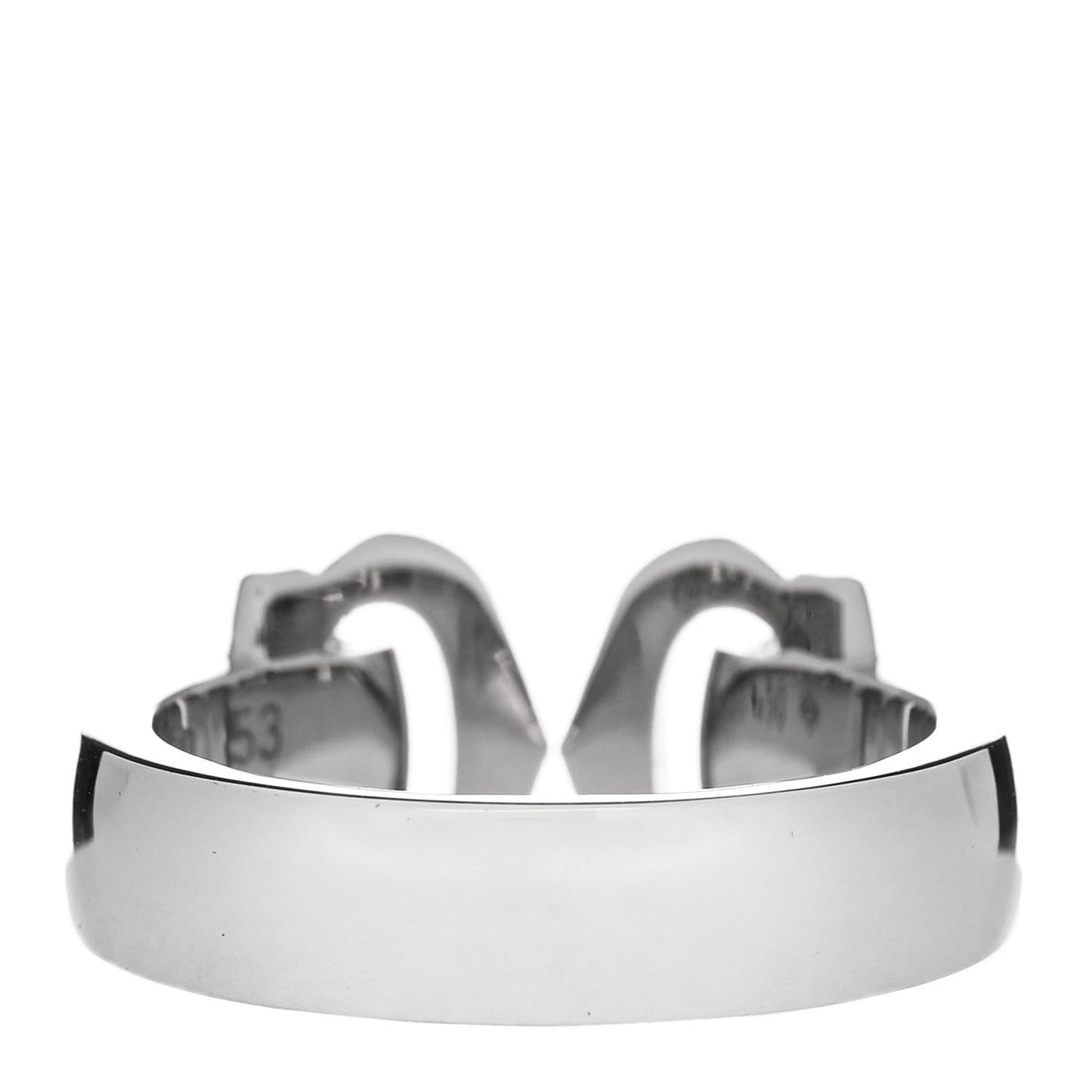 18K White Gold Diamond C De Cartier Ring 53 6.5