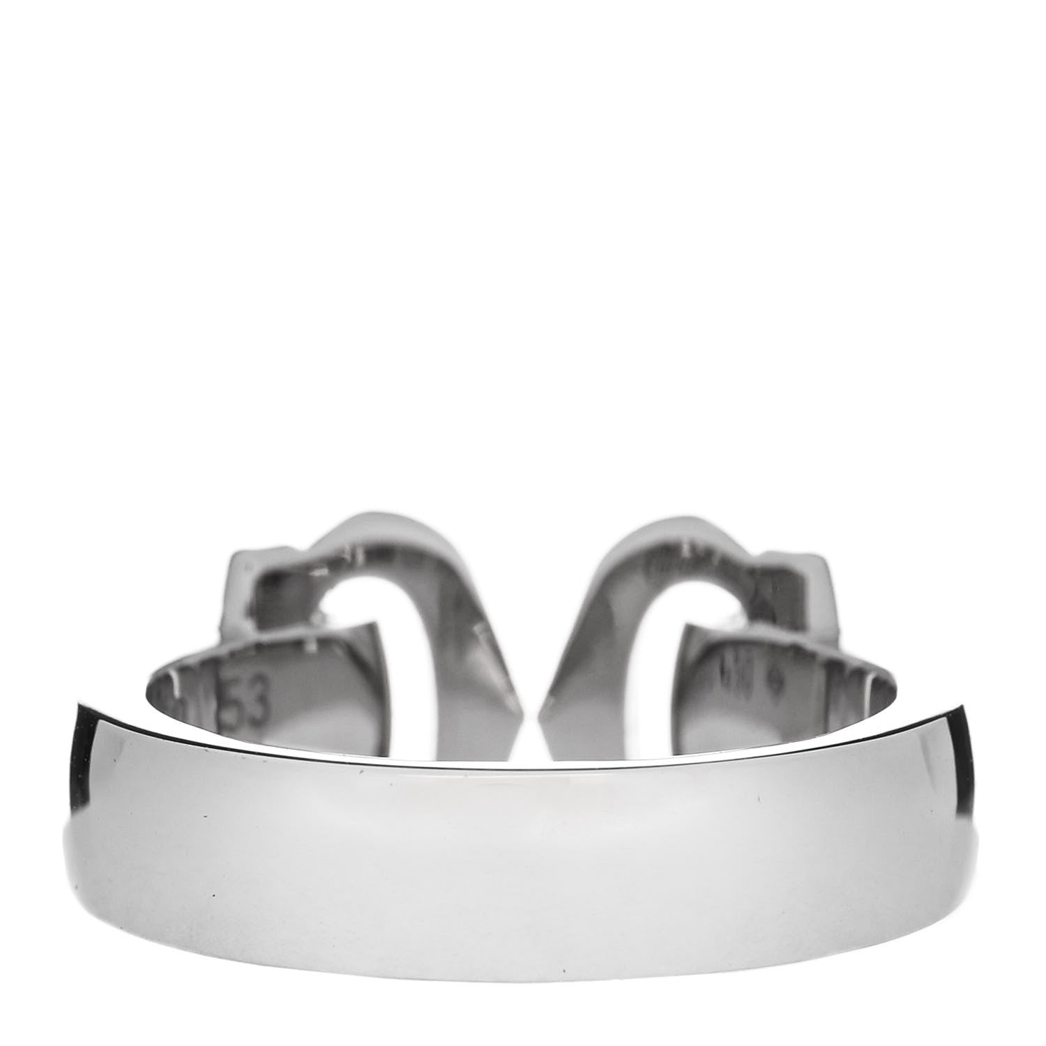 Cartier 18K White Gold Diamond C De Cartier Ring 53 6.5 3 of 4