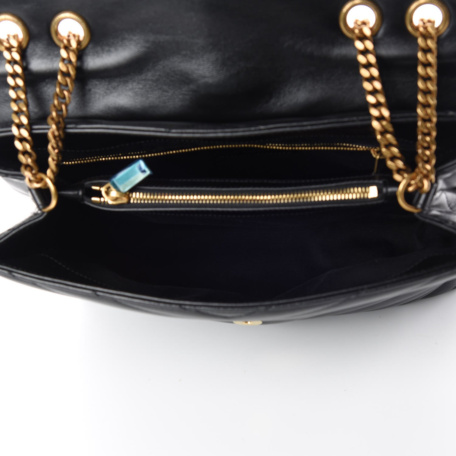 Saint Laurent Calfskin Y Quilted Monogram Medium Loulou Chain Satchel Black 5 of 11