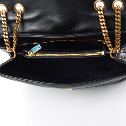 Saint Laurent Calfskin Y Quilted Monogram Medium Loulou Chain Satchel Black 5 of 11