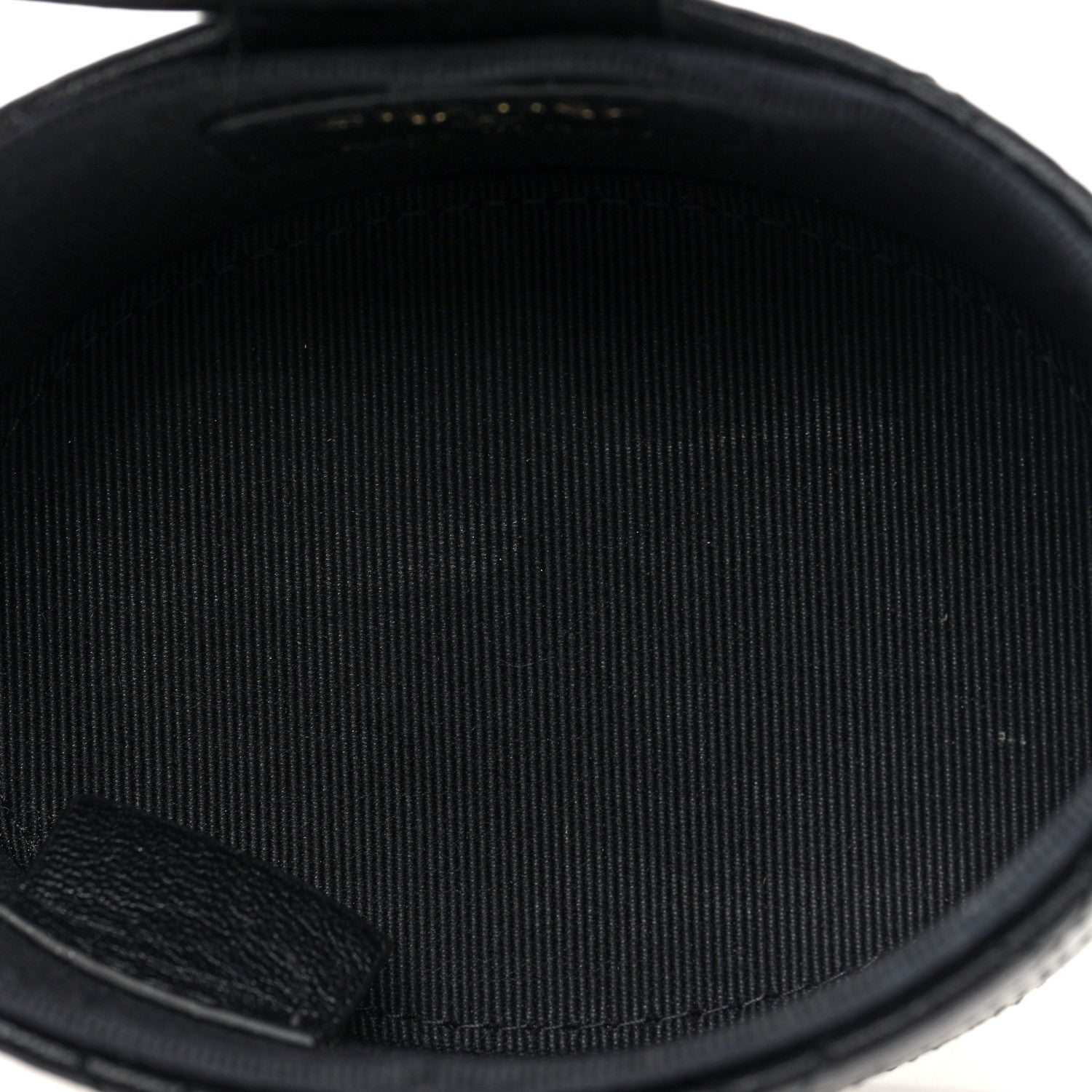 Chanel Lambskin Quilted Mini Round Vanity Case With Chain Black 5 of 10