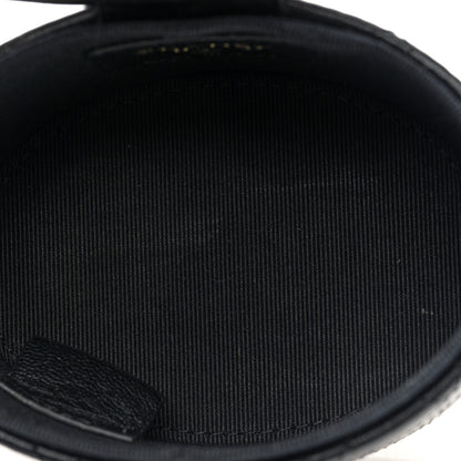 Chanel Lambskin Quilted Mini Round Vanity Case With Chain Black 5 of 10