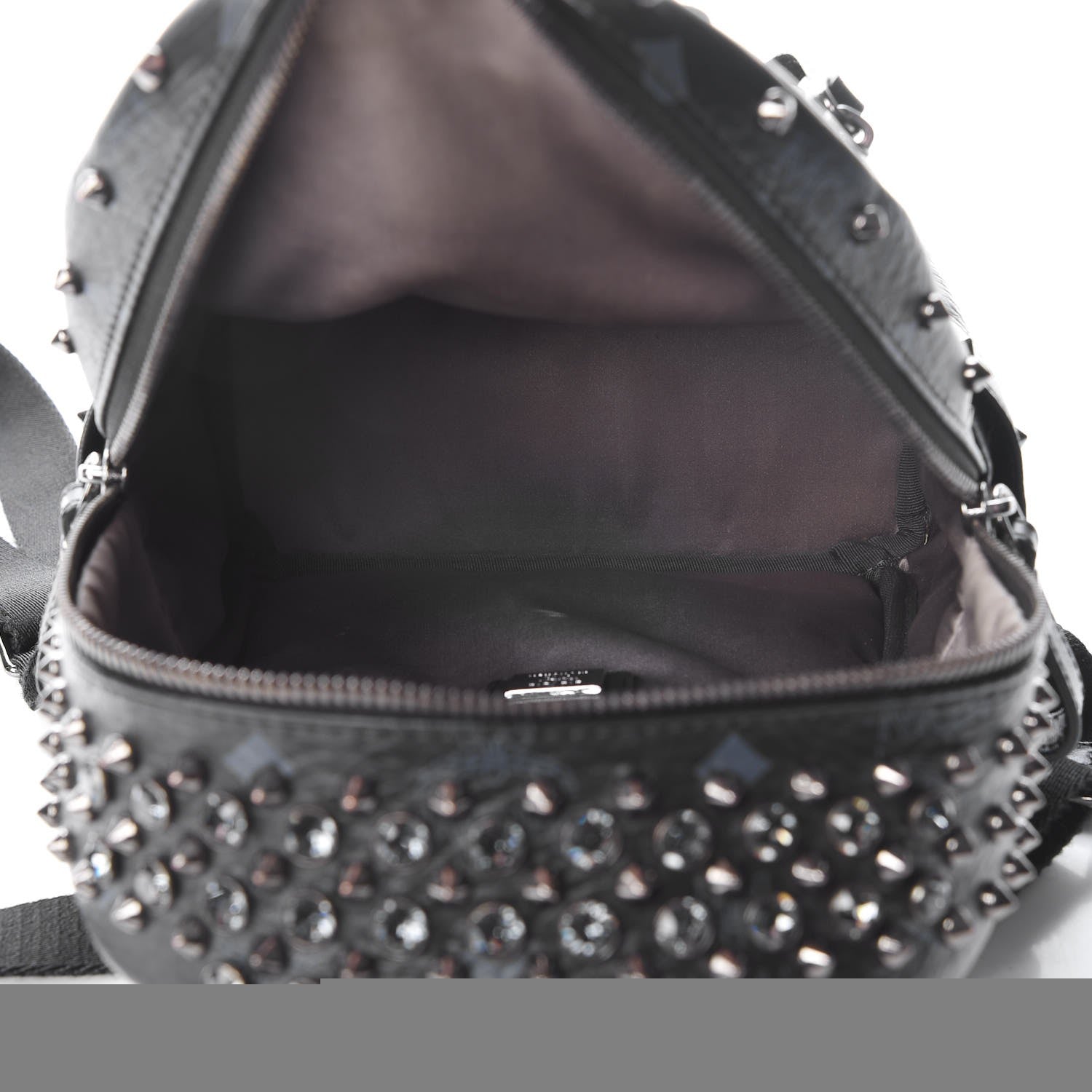 MCM Visetos Swarovski Mini Stark Diamond Backpack Black 2 of 11