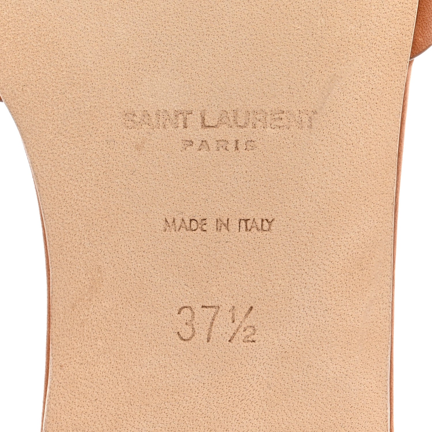 Saint Laurent Calfskin Tribute 05 Slide Sandals 37.5 Amber 8 of 9