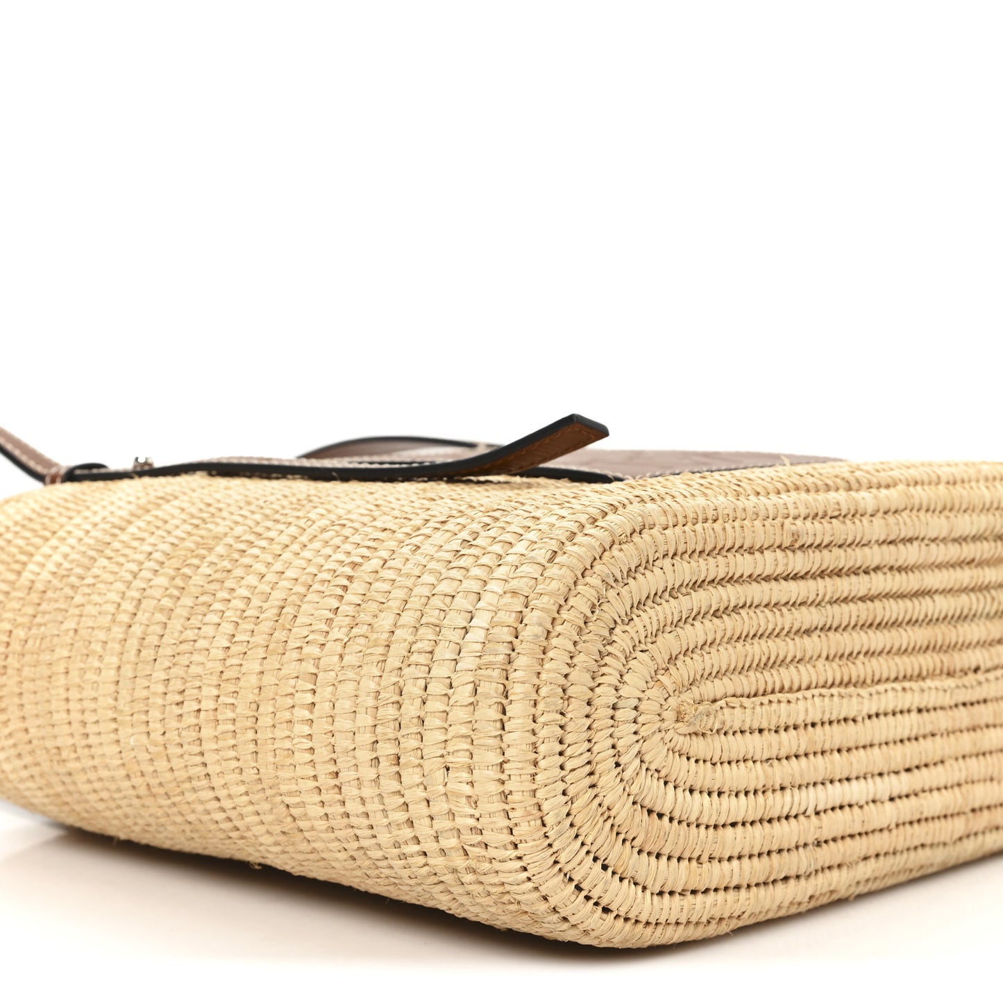 Raffia Small Square Basket Tote Bag Natural Tan