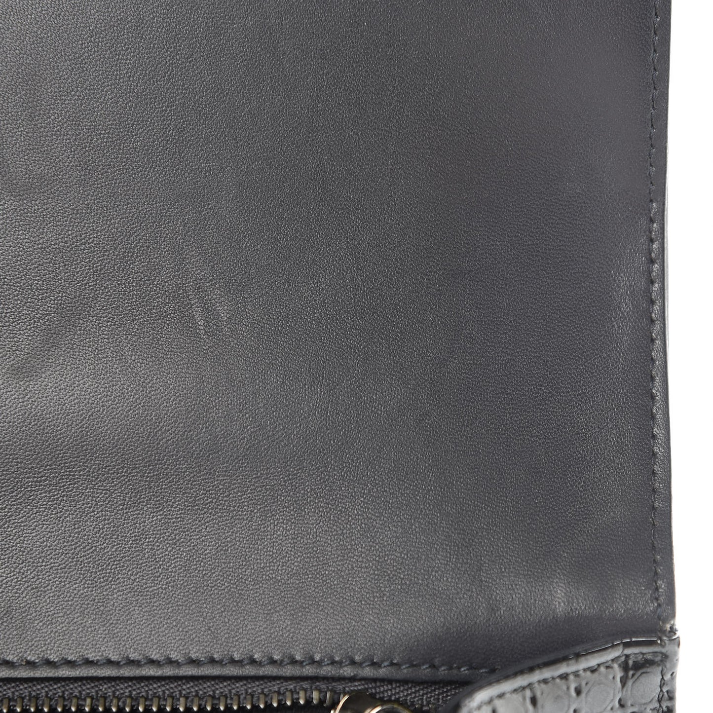 Metallic Patent Micro-Cannage Medium Diorama Flap Bag Graphite