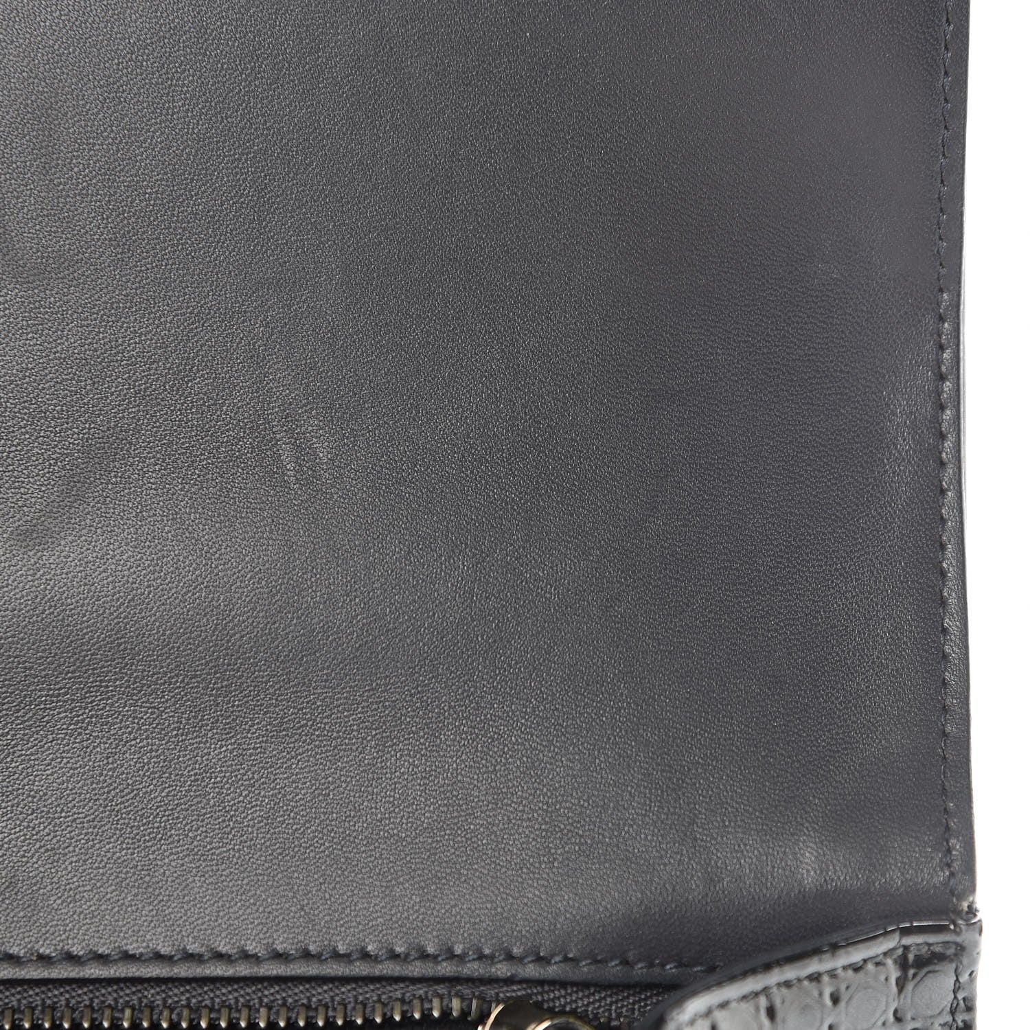 Christian Dior Metallic Patent Micro-Cannage Medium Diorama Flap Bag Graphite 8 of 14