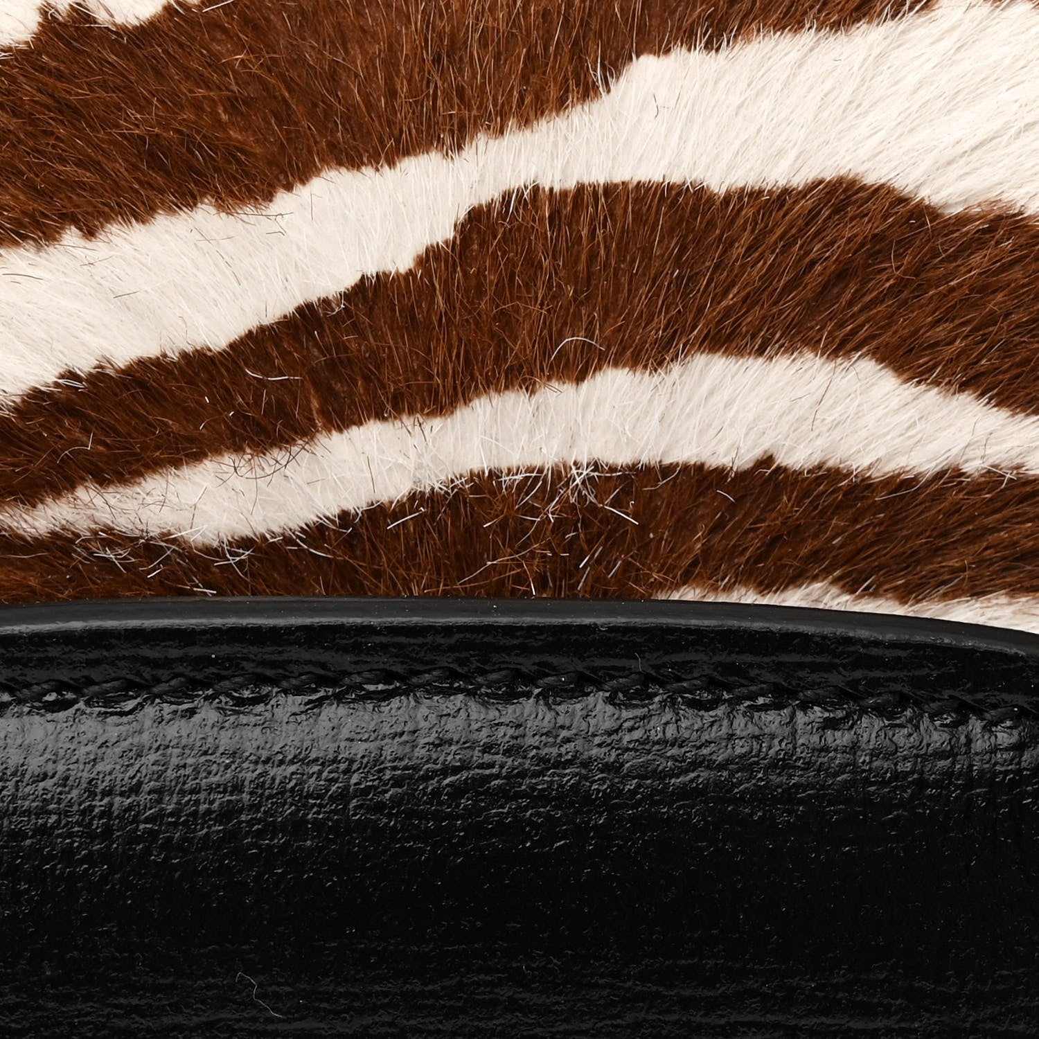 Gucci Pony Hair Zebra Striped Horsebit 1955 Shoulder Bag White Brown Black 13 of 13