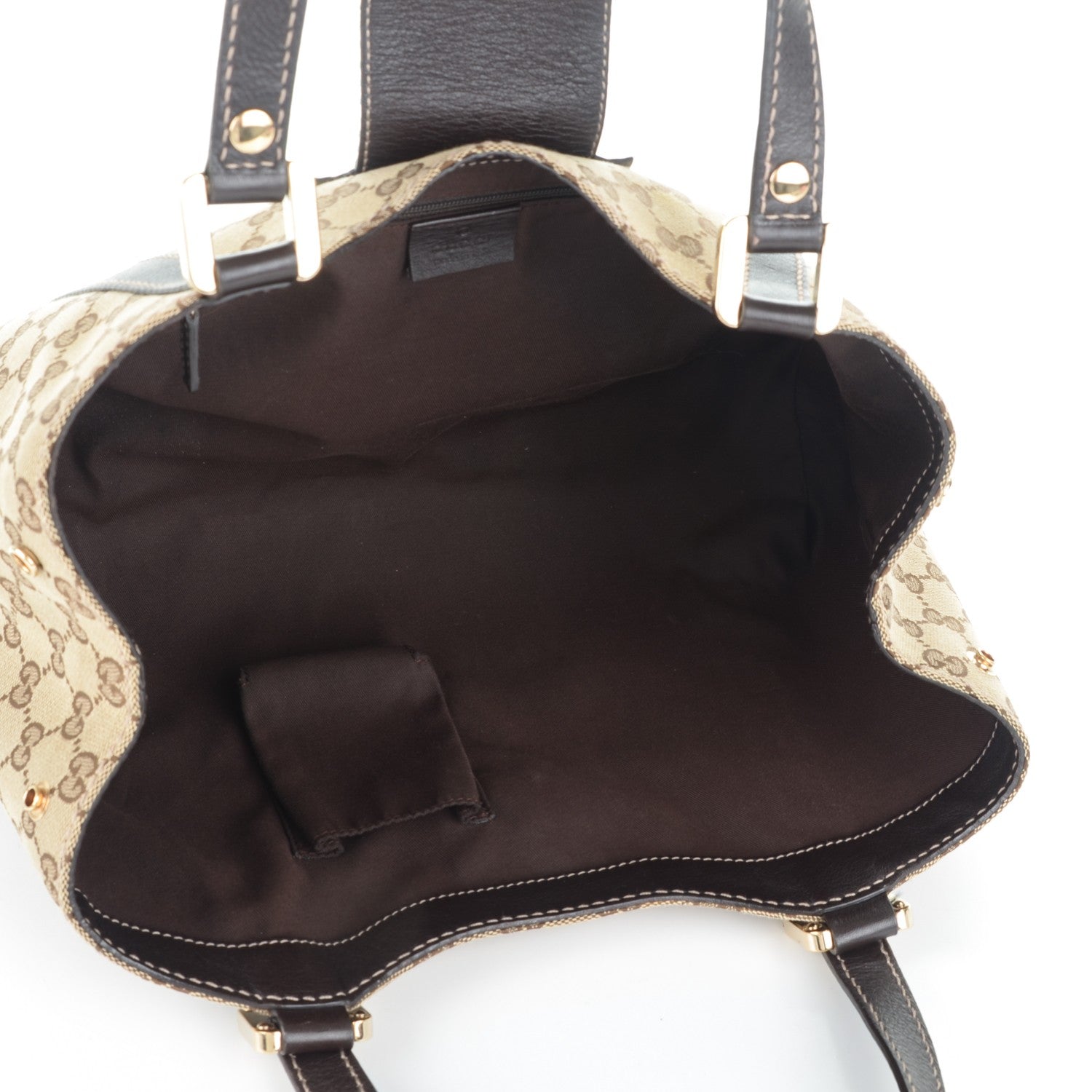 Gucci Monogram Medium New Ladies Web Tote Dark Brown 5 of 7