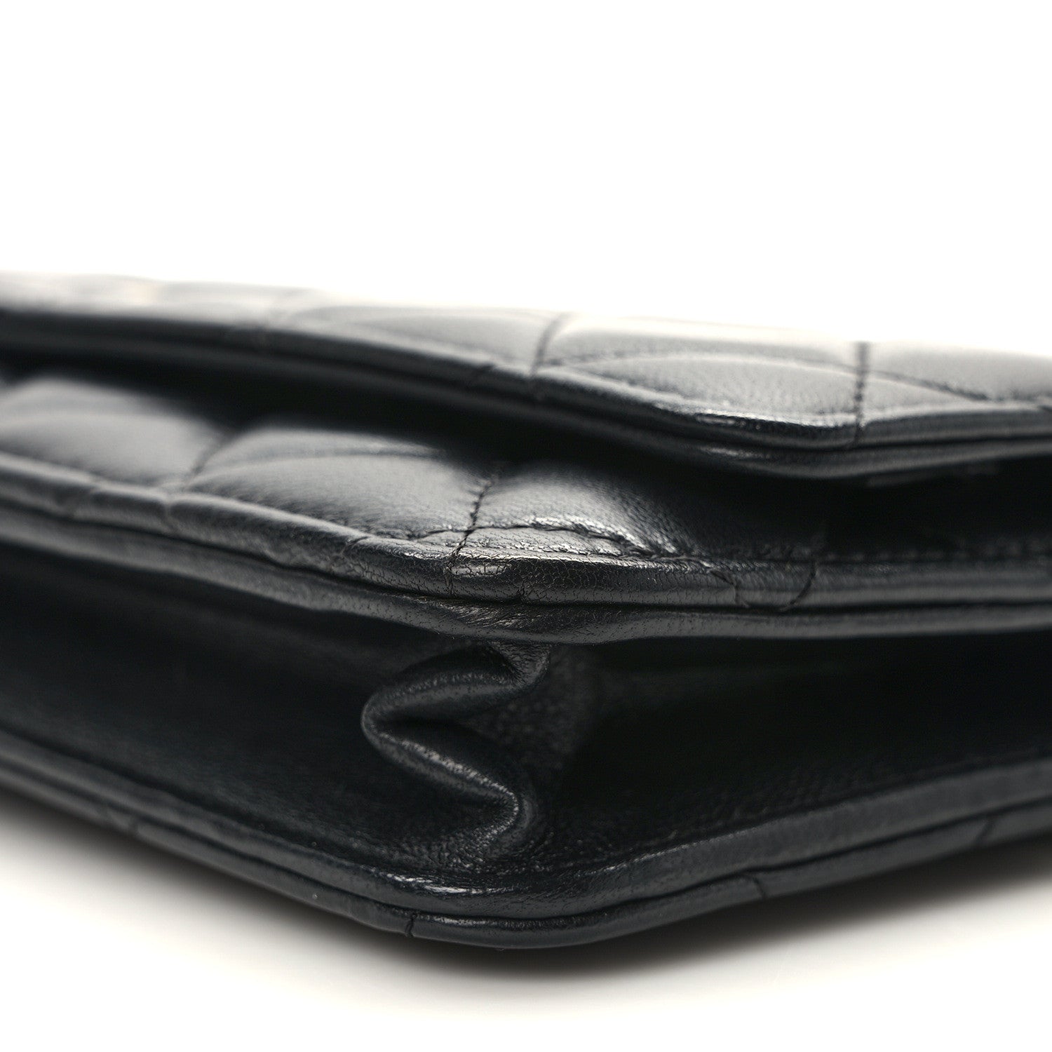 Chanel Lambskin Quilted Wallet On Chain WOC Black 11 of 12