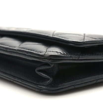 Chanel Lambskin Quilted Wallet On Chain WOC Black 11 of 12