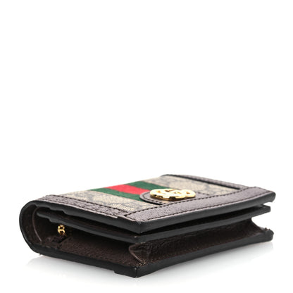 Gucci GG Supreme Monogram Web Ophidia Card Case Beige New Acero 4 of 14