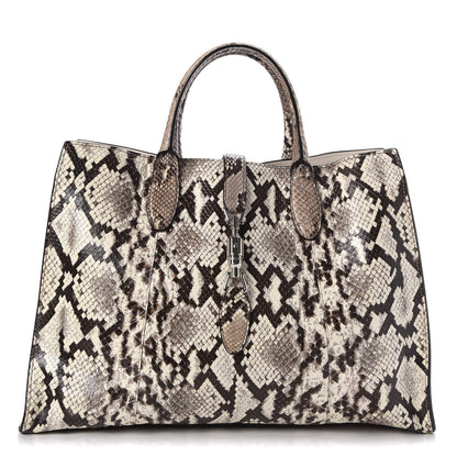Gucci Python Medium Jackie Top Handle Bag Roccia 1 of 7