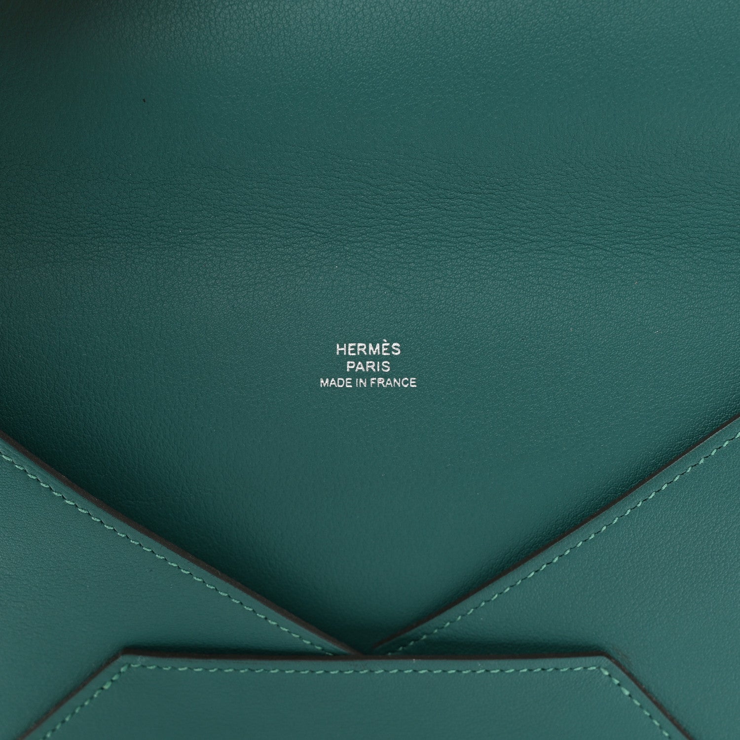 Hermes Evercolor Envelope Trio Wallet Malachite Lime Bleu Zephyr 8 of 10