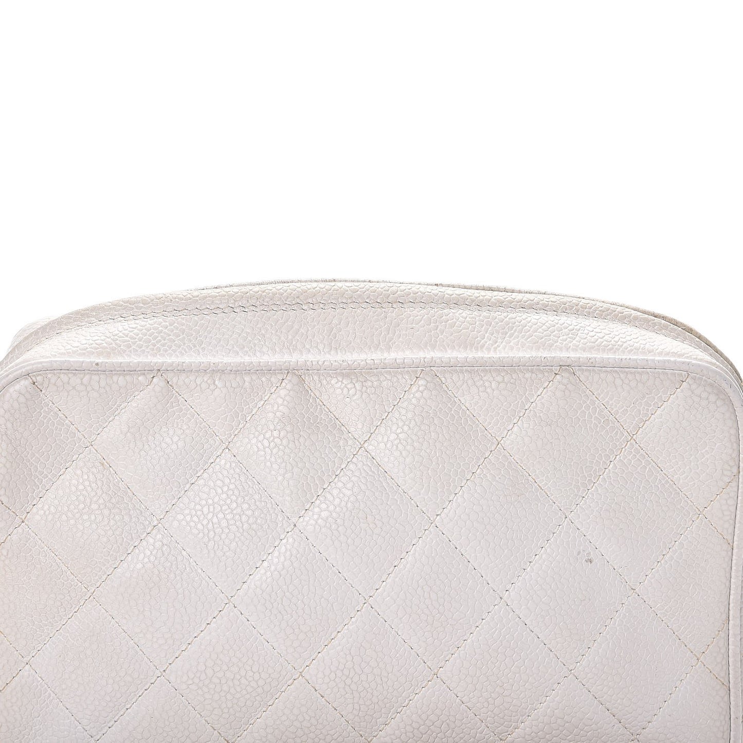 Caviar Quilted Camera Case White