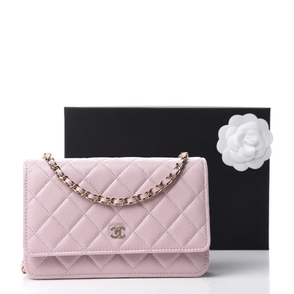 Chanel Caviar Quilted Wallet On Chain WOC Light Pink 12 of 12