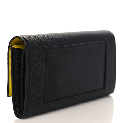 Celine Drummed Calfskin Large Multifunction Flap Wallet Black 3 of 6
