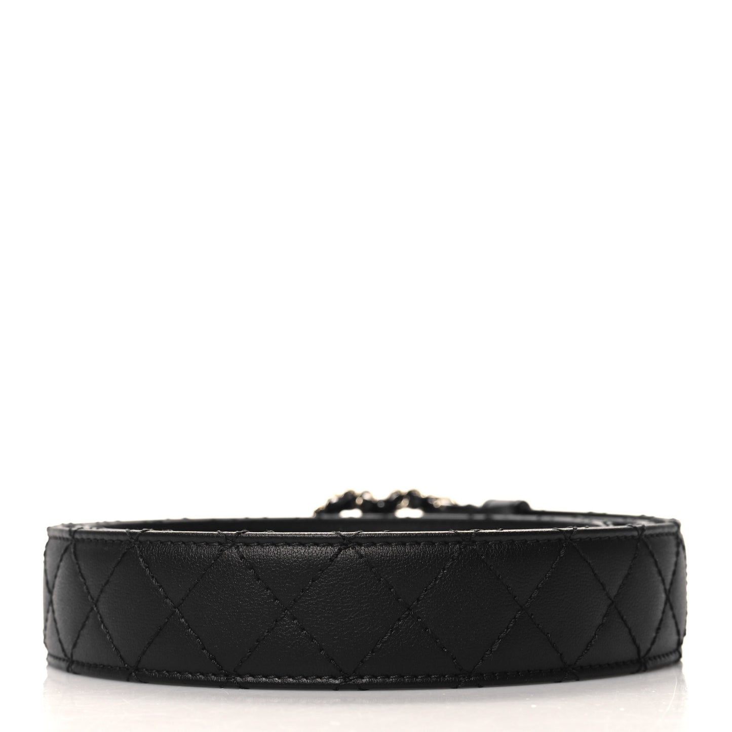 Lambskin Quilted CC Chain Belt 95 38 Black