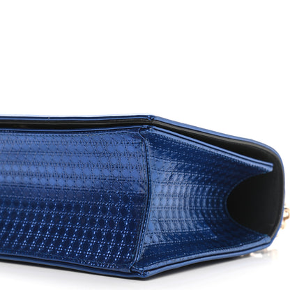 Christian Dior Metallic Patent Micro-Cannage Medium Diorama Flap Bag Blue 8 of 8
