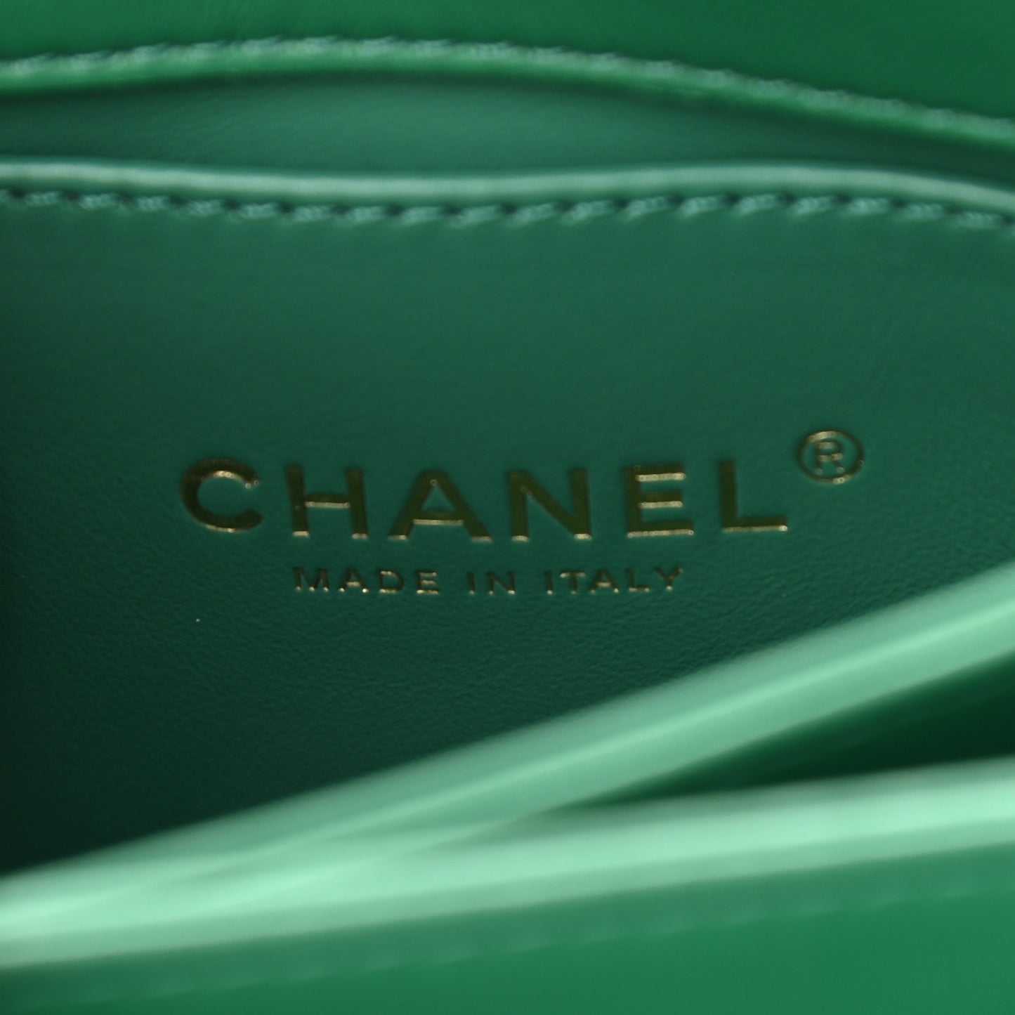 Lambskin Quilted Mini Color Match Flap Green