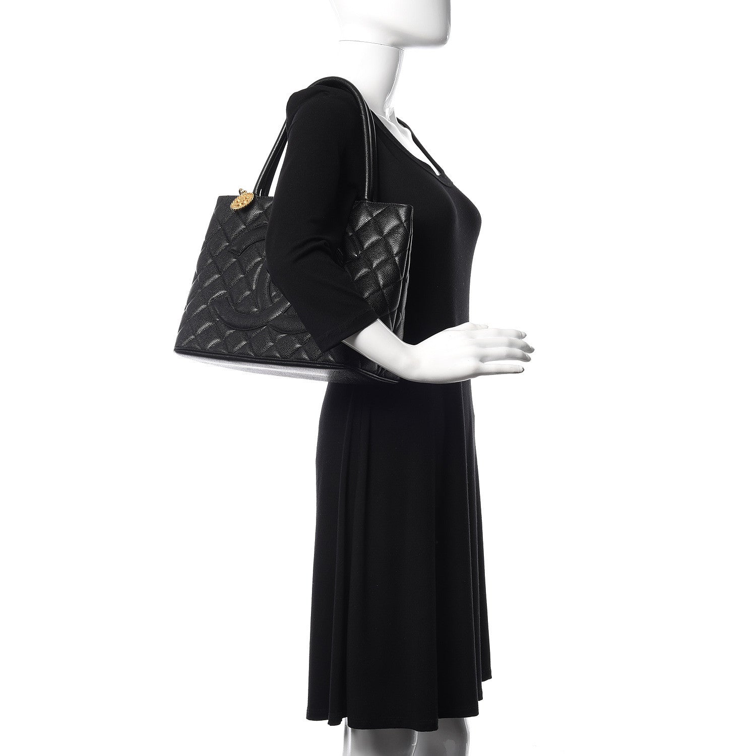 Chanel Caviar Quilted Medallion Tote Black 2 of 10