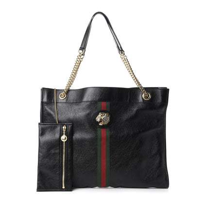 Gucci Calfskin Large Rajah Chain Tote Black 1 of 14