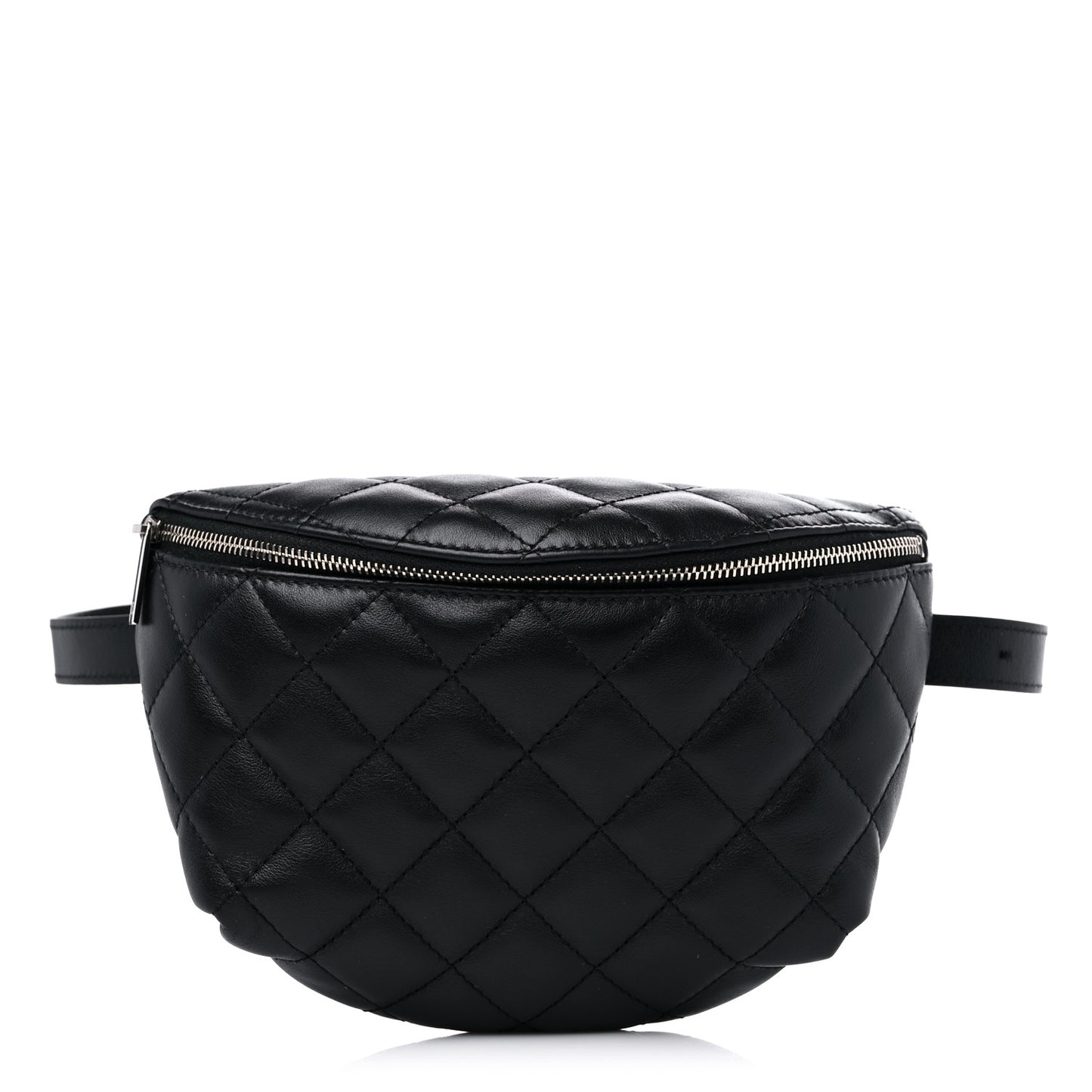 Calfskin Quilted Waist Belt Bag Black