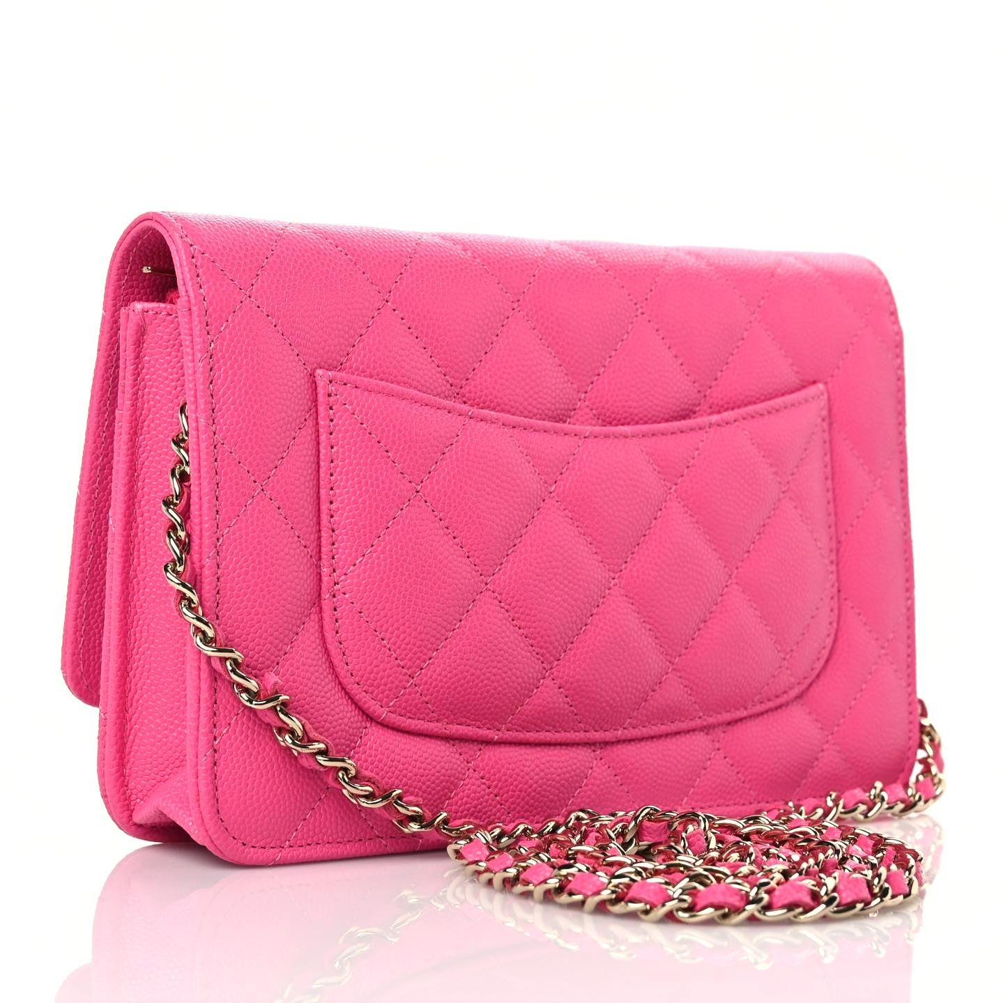 Chanel Caviar Quilted Wallet On Chain WOC Dark Pink 2 of 8