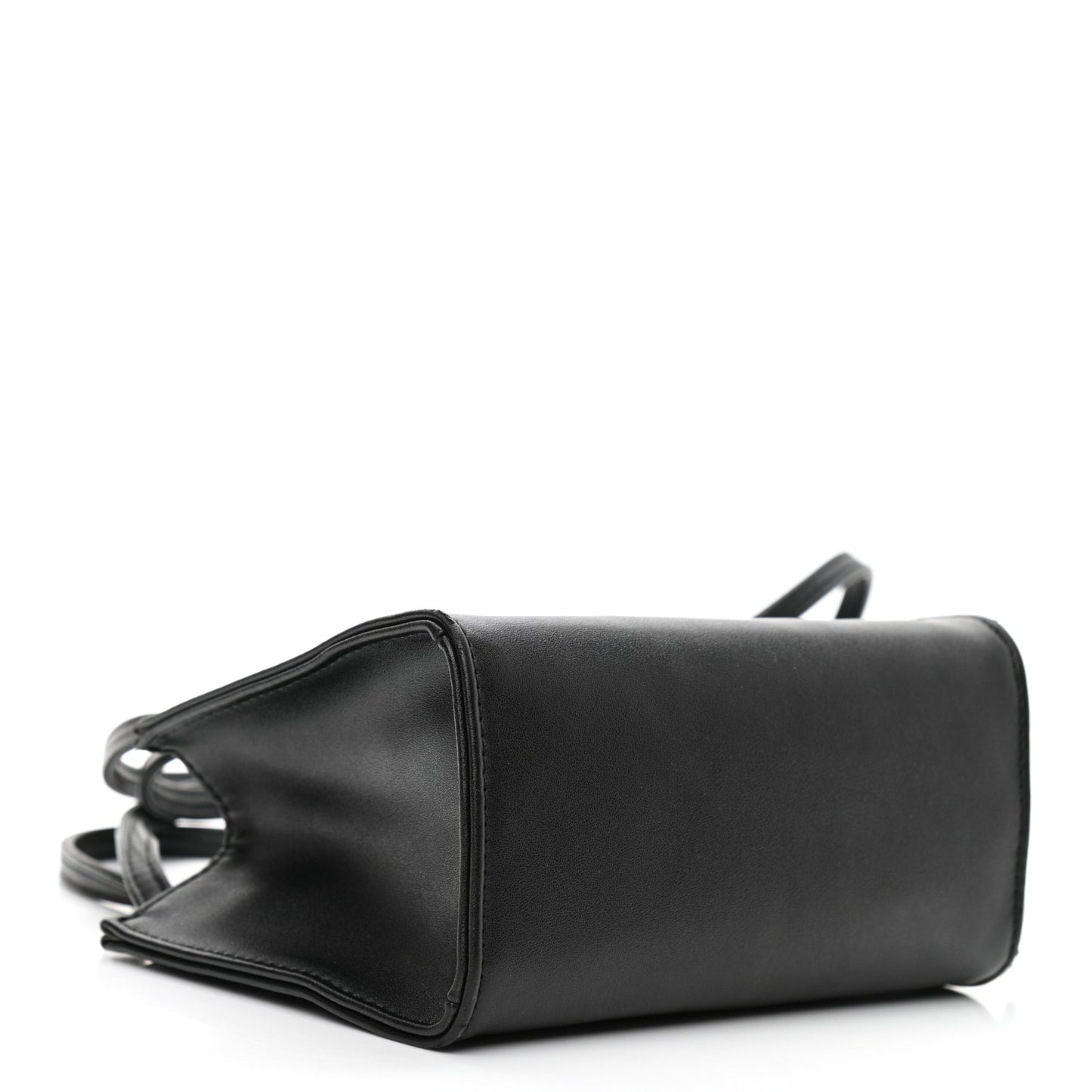 Vegan Leather Small Shopping Bag Black