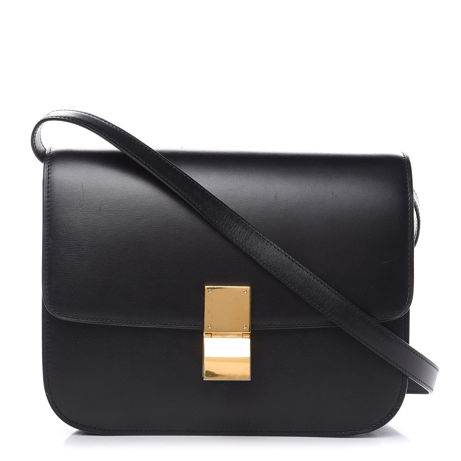 Celine Box Calfskin Medium Classic Box Flap Bag Black 1 of 12