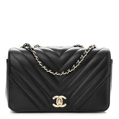 Chanel Calfskin Chevron Quilted Mini Statement Flap Black 1 of 12
