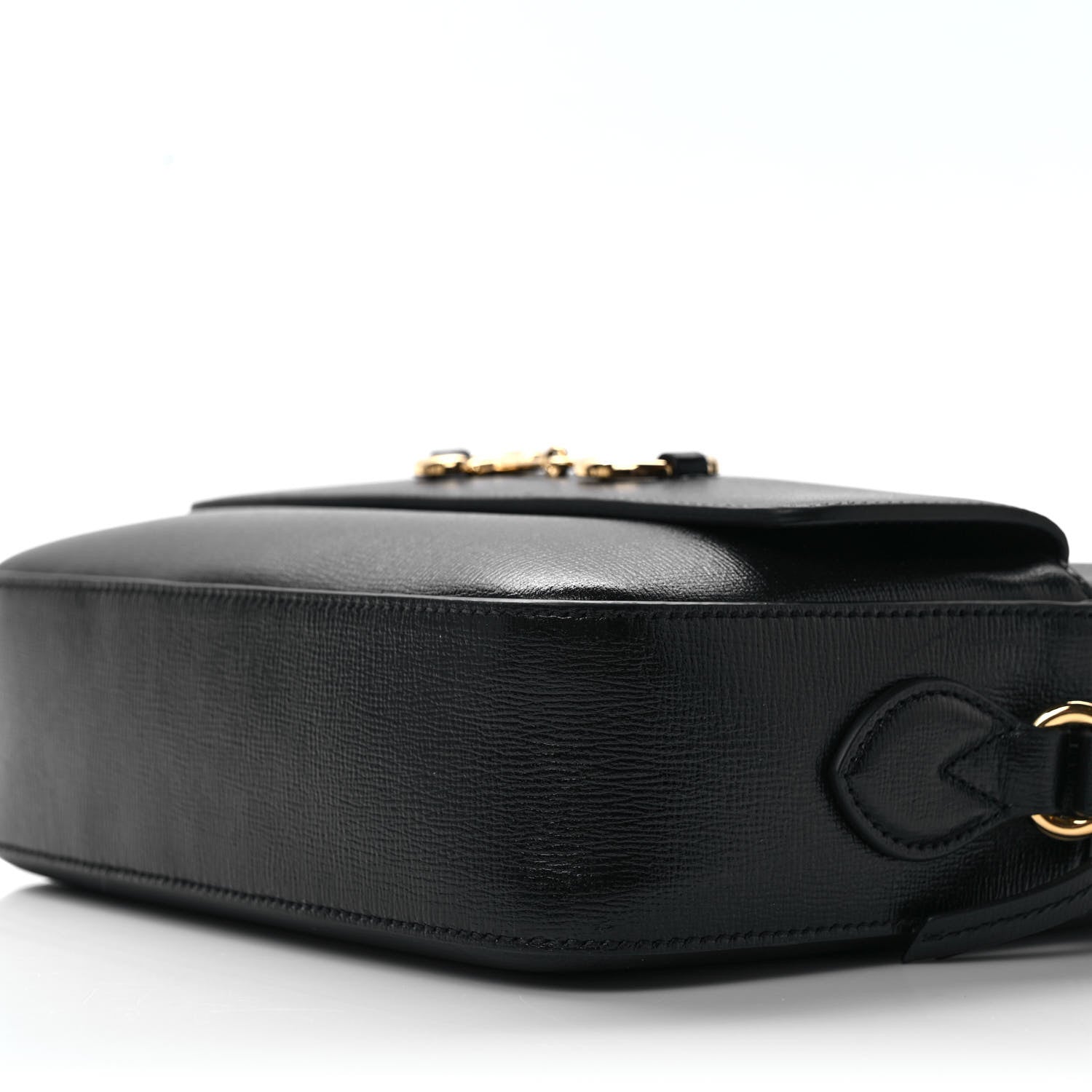 Gucci Textured Calfskin Small Horsebit 1955 Shoulder Bag Black 9 of 11