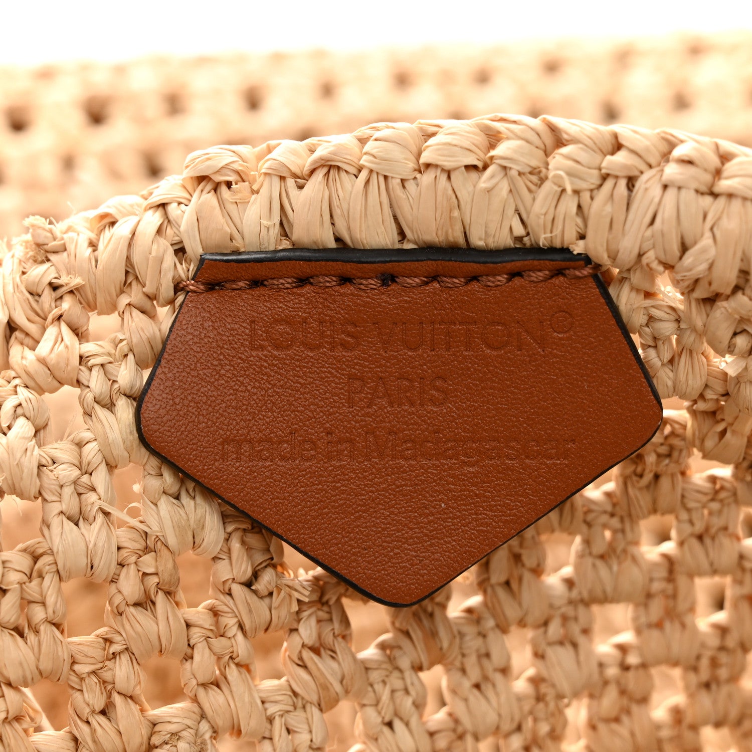 Louis Vuitton Raffia Calfskin By The Pool OnTheGo MM Natural 6 of 9