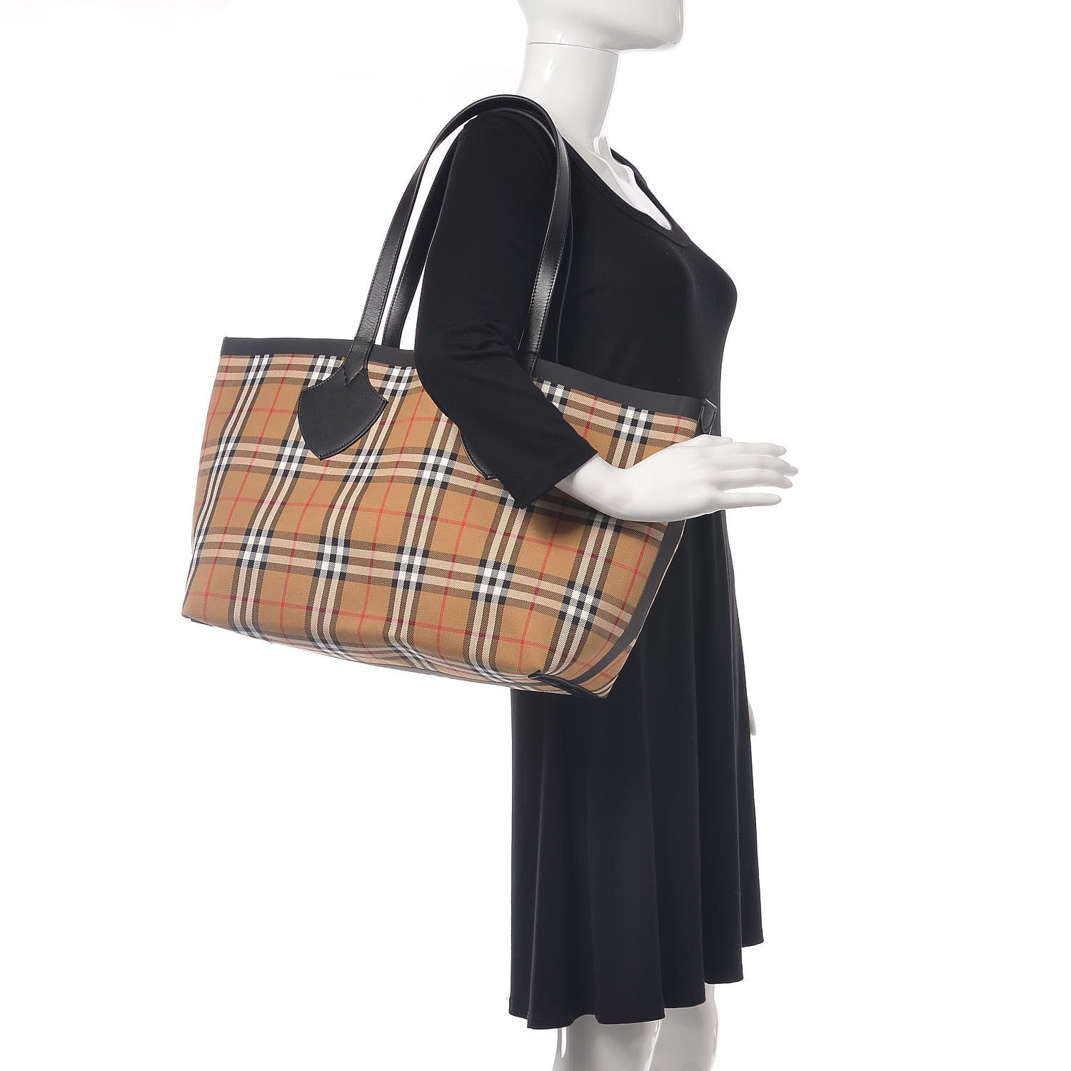 Burberry Vintage Check Medium The Giant Reversible Tote Antique Yellow Bright Red 2 of 15