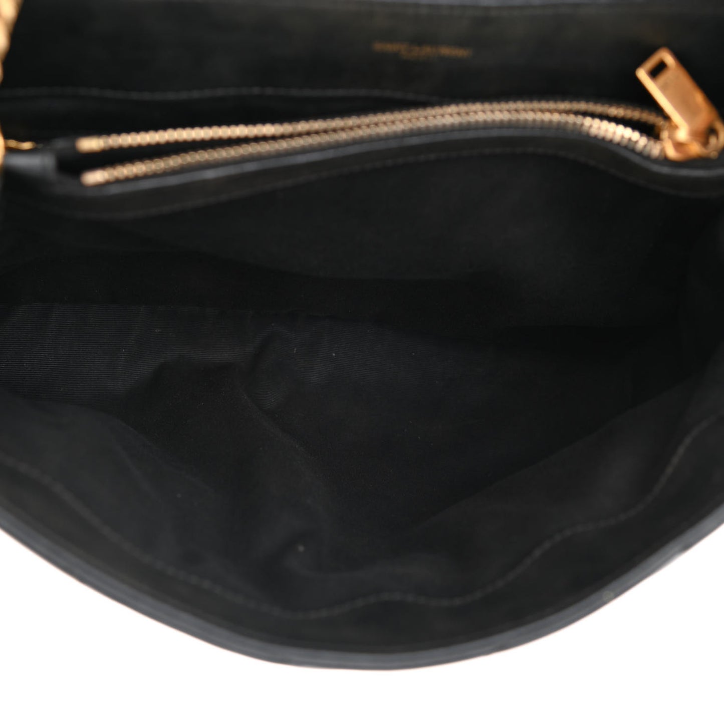 Calfskin Y Quilted Monogram Medium Loulou Chain Satchel Black