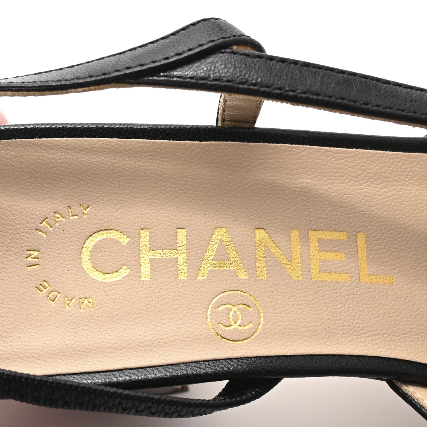 Chanel Goatskin Grosgrain Cap Toe CC Slingback Pumps 35.5 Black 8 of 10