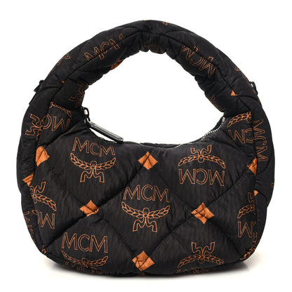 MCM Maxi Visetos Nylon Quilted Mini Aren Hobo Black 1 of 10