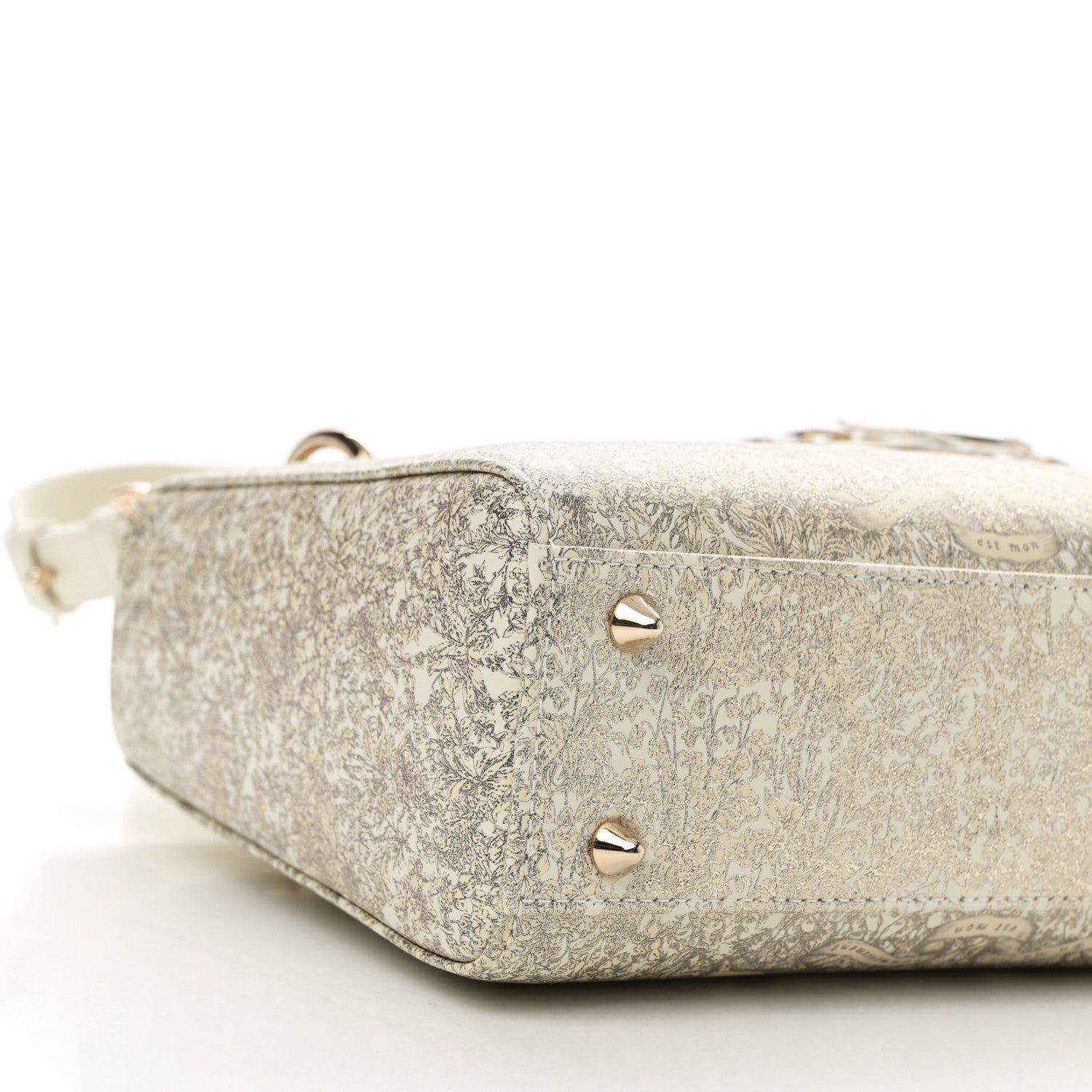 Christian Dior Calfskin Around The World Printed Small My ABCDior Lady Dior White Gold 8 of 9