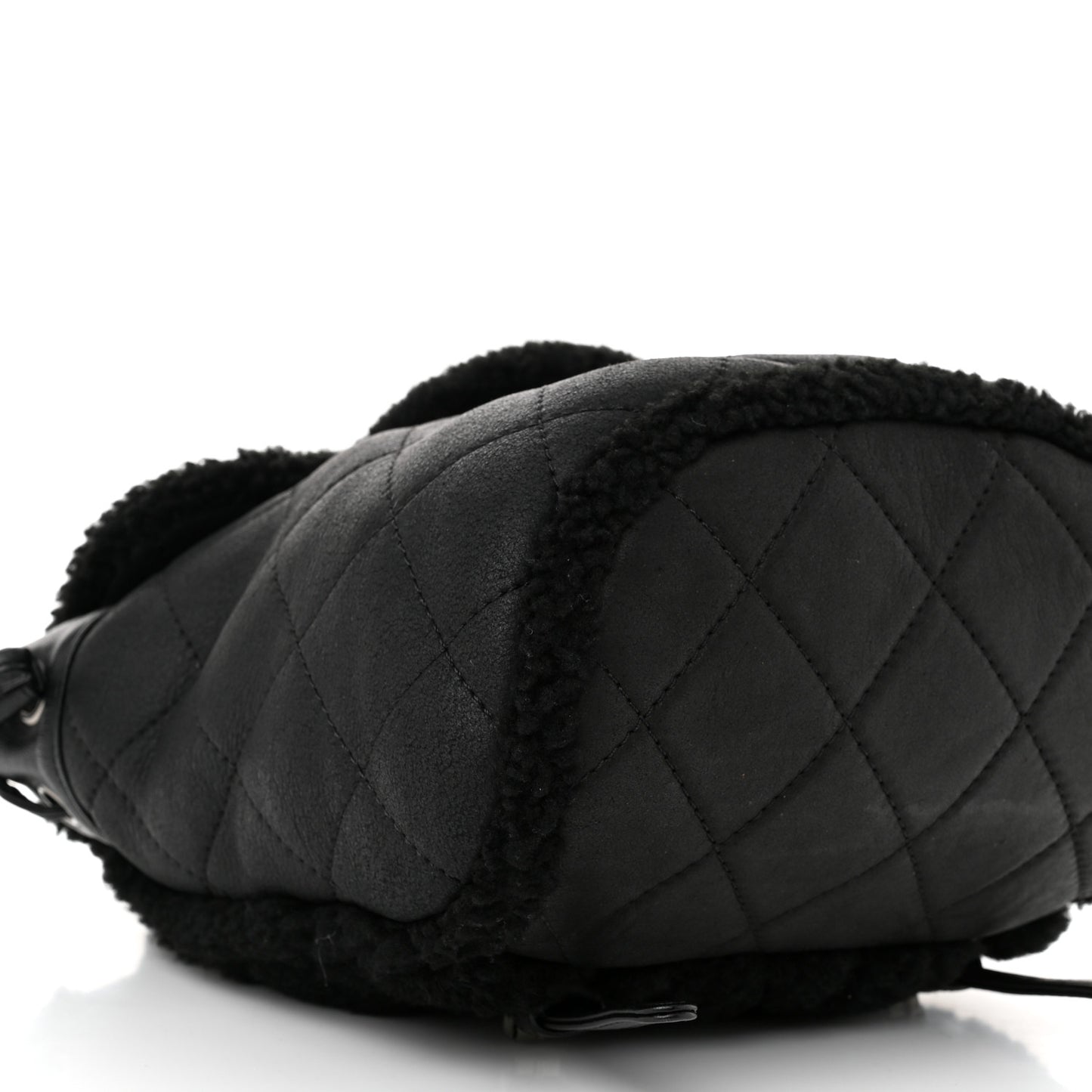 Lambskin Shearling Coco Neige Backpack Black