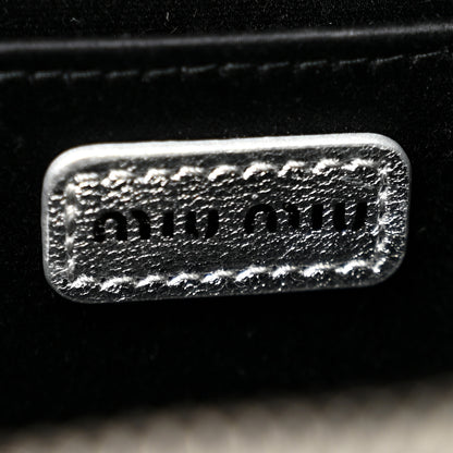 Miu Miu Metallic  Nappa Matelasse Micro Vanity Case Silver 7 of 13