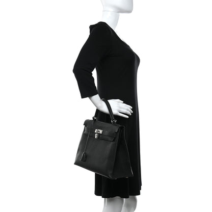 Hermes Chevre De Coromandel Kelly Sellier 32 Black 2 of 9